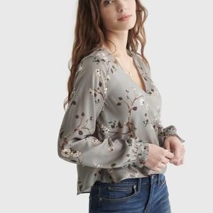 Lucky Brand Women's Surplice Woven Blouse Size L